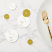 Twee Elegant Gold Hearts | Witte en gouden bruilof Confetti (Groep)
