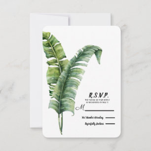 Twee Elegant Palm laat tropische bruiloft RSVP