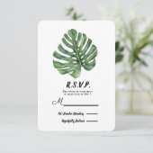 Twee Elegant Palm laat tropische bruiloft RSVP (Staand voorkant)