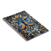 Twee elegante blauwe vogels William Morris geïnspi Notitieboek (Rechterzijde)