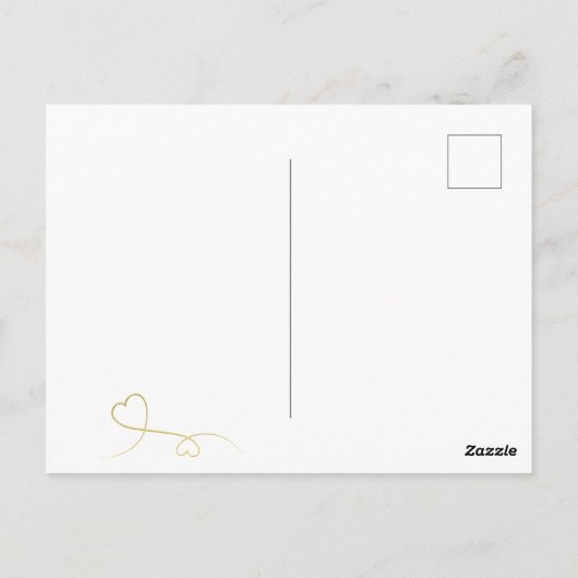 Twee elegante gouden harten | Bruiloft dank u Briefkaart (Achterkant)