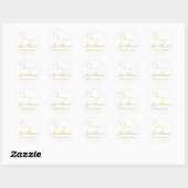 Twee elegante gouden harten | Bruiloft 'Gewoon get Ronde Sticker (Vel)