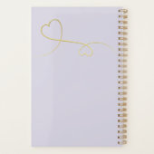 Twee elegante gouden harten | Lavendel bruiloft Planner (Achterkant)