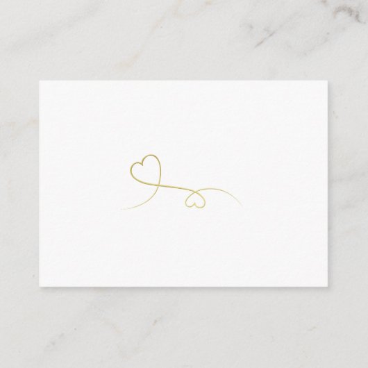 Twee elegante gouden harten | Trouwregister Invoeg Informatiekaartje (Achterkant)