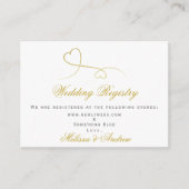 Twee elegante gouden harten | Trouwregister Invoeg Informatiekaartje (Voorkant)