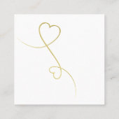 Twee elegante gouden harten | vierkante visitekaartje (Achterkant)