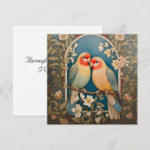 Twee Elegante Lovebirds  Bloemen (Voorkant / Achterkant)