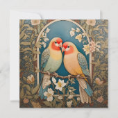 Twee Elegante Lovebirds  Bloemen (Voorkant)