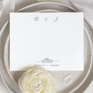 Twee elegante monogram briefpapier set voor koppel notitiekaartje