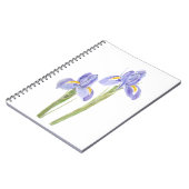twee elegante paarse iris - waterverf 2021 notitieboek (Linkerzijde)
