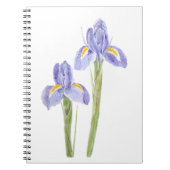 twee elegante paarse iris - waterverf 2021 notitieboek (Voorkant)