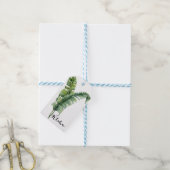 Twee elegante palmbladeren tropische alfa bruiloft cadeaulabel (Met Touw)