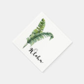 Twee elegante palmbladeren tropische alfa bruiloft servet (Hoek)