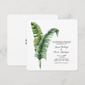 Twee elegante palmbladeren Tropische eenvoudige br Kaart (Voorkant / Achterkant)