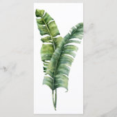 Twee Elegante Palmbladeren Tropische Trouwmenu Menu (Achterkant)