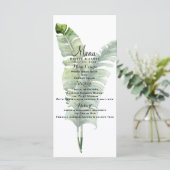 Twee Elegante Palmbladeren Tropische Trouwmenu Menu (Staand voorkant)