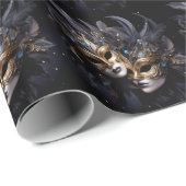 Twee elegante Venetiaanse maskers Mardi Gras Carna Cadeaupapier (Rol Hoek)