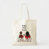Twee elementaire docenten: Koffie, Teach, Inspire Tote Bag (Voorkant)