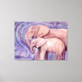 Twee Elephants Wildlife Artwork van Molly Harrison Canvas Afdruk (Voorkant)