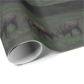 Twee Elk Bulls ingesloten in strijd Cadeaupapier (Rol Hoek)