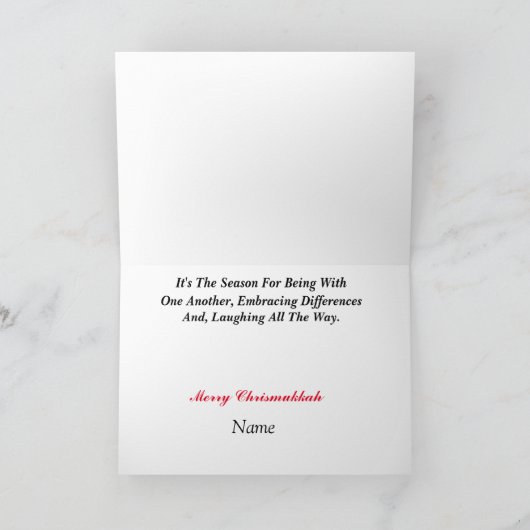 Twee Elves Chrismukkah Card Kaart (Binnen)