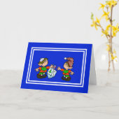 Twee Elves Chrismukkah Card Kaart (Gele Bloem)