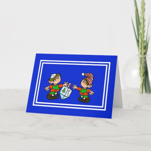 Twee Elves Chrismukkah Card Kaart (Voorkant)