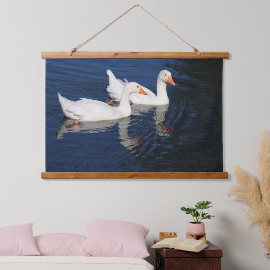 Twee Emden Geese Hangend Wandkleed (Slaapkamer)