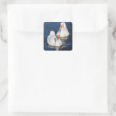 Twee Emden Geese II Vierkante Sticker (Tas)