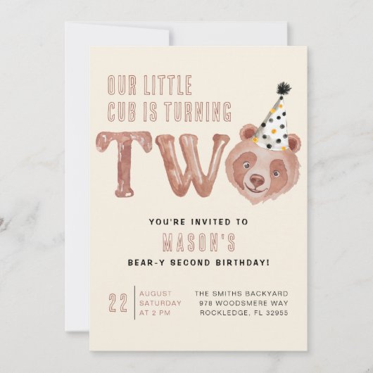 Twee en twee keer zo Schattigee 2e verjaardag uitn Kaart (Voorkant)