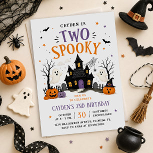 Twee enge Halloween 2de verjaardagsfeestje Kaart