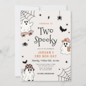 Twee enge Halloween-geest 2e verjaardag Kaart (Voorkant)