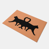 Twee enge kat Halloween Deurmat (Schuin)
