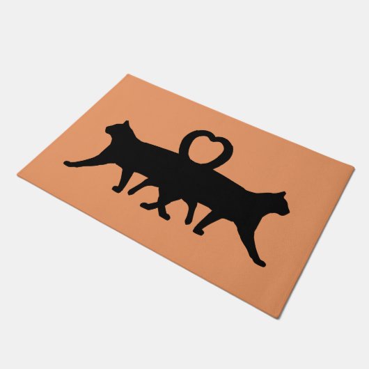 Twee enge kat Halloween Deurmat (Schuin)