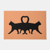 Twee enge kat Halloween Deurmat (Voorkant)