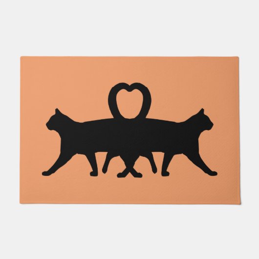 Twee enge kat Halloween Deurmat (Voorkant)