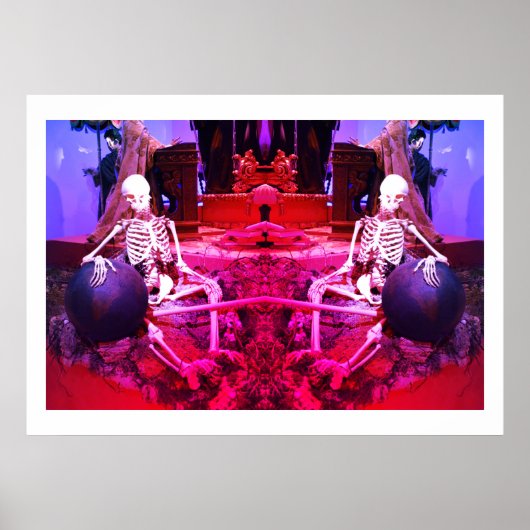 Twee enge spookachtige skeletten poster (Voorkant)
