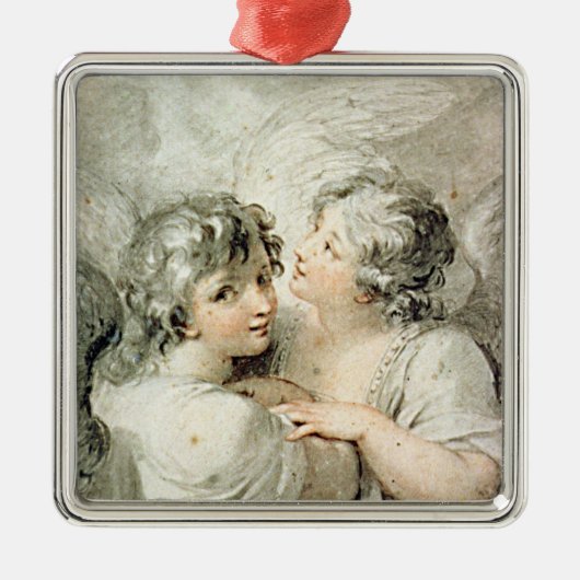 Twee engelen, 18e eeuw metalen ornament (Voorkant)