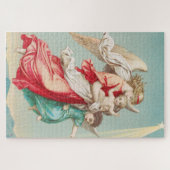 Twee engelen draag een klein kind legpuzzel (Horizontaal)