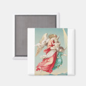 Twee engelen draag een klein kind magneet (Voorkant / Achterkant)