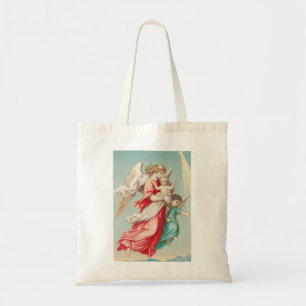 Twee engelen draag een klein kind tote bag