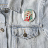 Twee engelen dragen een klein kind ronde button 5,7 cm (In situ)
