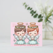 Twee engelen, hemelse beschermers briefkaart (Staand voorkant)