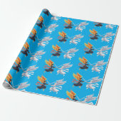 Twee engelen met groot zwaard met open vleugels cadeaupapier (Uitgerold)