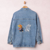 Twee engelen met groot zwaard met open vleugels denim jacket (Hangar)