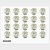 Twee engelen met kerstballen ronde sticker (Vel)