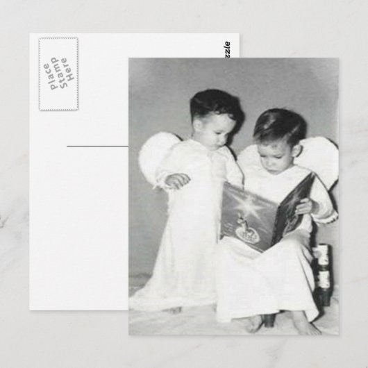 Twee engelen voor kerstkaarten briefkaart (Voorkant / Achterkant)