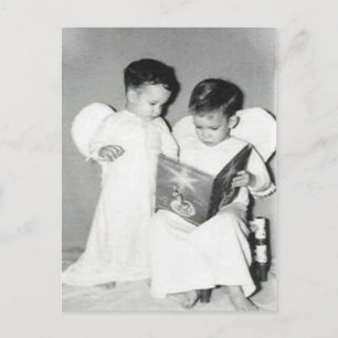 Twee engelen voor kerstkaarten briefkaart