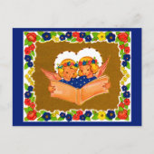 twee engelen zingen briefkaart (Voorkant)