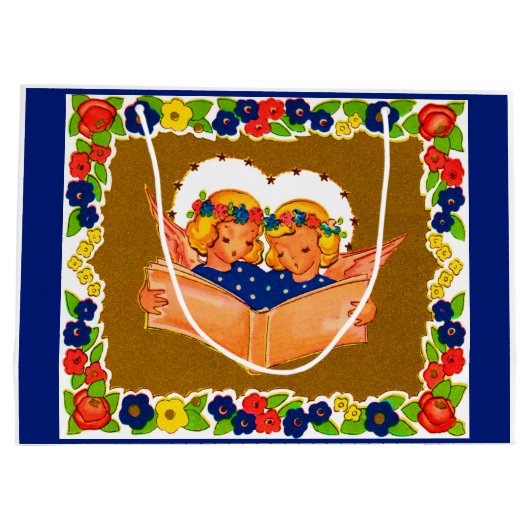 twee engelen zingen groot cadeauzakje (Achterkant)